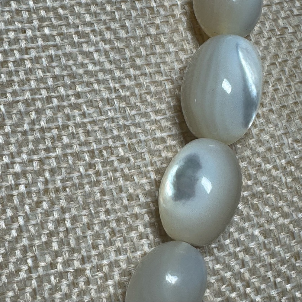 Polished White Moonstone Beaded Necklace - Picture 5 of 5